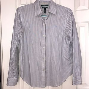 Ralph Lauren Blue Stripped Button Up